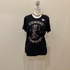 Port and Company Black Cosmic Cowgirl Graphic Tee